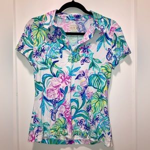 LILLY PULITZER UPF 50+ Luxletic Frida Polo Sz M